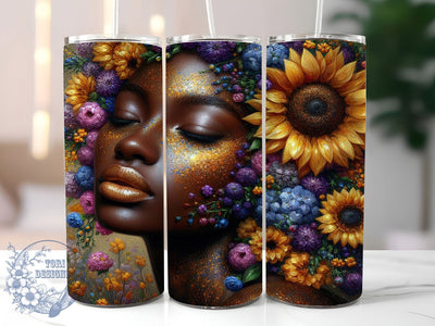 Afro Queen Black Girl Magic Melanin Tumbler Wrap, Black Girl Magic Wrap, Afro Woman Design, Melanin Queen PNG, 20oz Empowerment Wrap, Black Girl Tumbler Sublimation ToriDesigns 