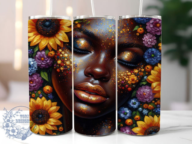 Afro Queen Black Girl Magic Melanin Tumbler Wrap, Black Girl Magic Wrap, Afro Woman Design, Melanin Queen PNG, 20oz Empowerment Wrap, Black Girl Tumbler Sublimation ToriDesigns 
