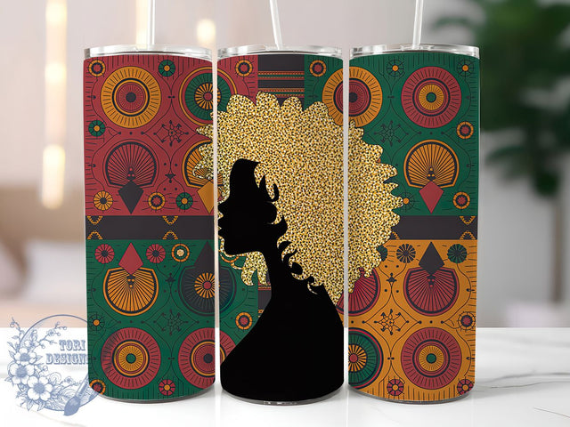 Afro Queen Black Girl Magic Tumbler Wrap, Black Girl Magic, Floral Theme, Empowerment Style, Bold Design, Tumbler Wrap, Sublimation Design Sublimation ToriDesigns 