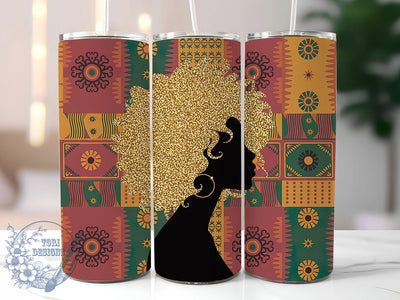 Afro Queen Black Girl Magic Tumbler Wrap, Black Girl Magic, Floral Theme, Empowerment Style, Bold Design, Tumbler Wrap, Sublimation Design Sublimation ToriDesigns 
