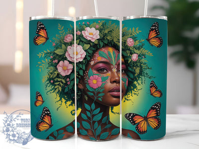 Afro Queen Cultural Tumbler, Afro Girl, Black Girl, Afro Queen, Cultural Design, Tumbler Wrap, Sublimation Design Sublimation ToriDesigns 