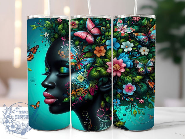 Afro Queen Cultural Tumbler, Afro Girl, Black Girl, Afro Queen, Cultural Design, Tumbler Wrap, Sublimation Design Sublimation ToriDesigns 