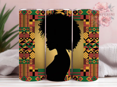 Afro Queen Floral Tumbler, Black Girl Magic, Floral Design, Tumbler Wrap, Sublimation Design, 20oz Tumbler, Afrocentric Art Sublimation Li Zamperini 