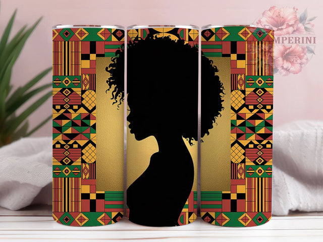 Afro Queen Floral Tumbler, Black Girl Magic, Floral Design, Tumbler Wrap, Sublimation Design, 20oz Tumbler, Afrocentric Art Sublimation Li Zamperini 