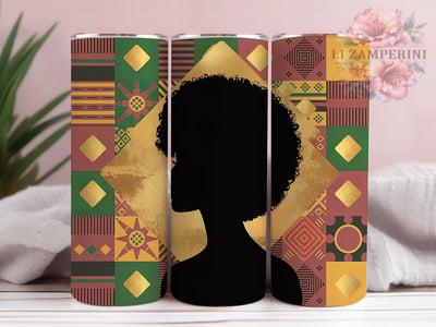 Afro Queen Floral Tumbler, Black Girl Magic, Floral Design, Tumbler Wrap, Sublimation Design, 20oz Tumbler, Afrocentric Art Sublimation Li Zamperini 