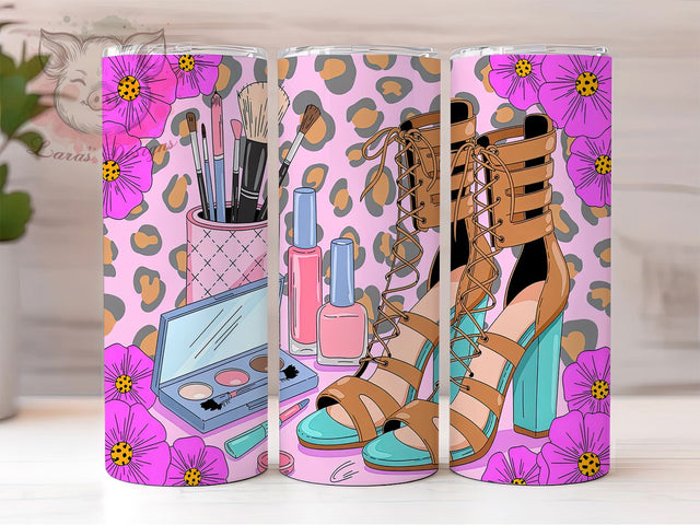 Afro Queen Leopard Boss Lady Tumbler, Leopard Heels Cup, Sassy Black Girl Tumbler, 20oz Boss Lady Gift, Fashionista Sublimation Wrap, Glamorous Leopard Cup, Black Girl Magic Sublimation Lara' s Designs 