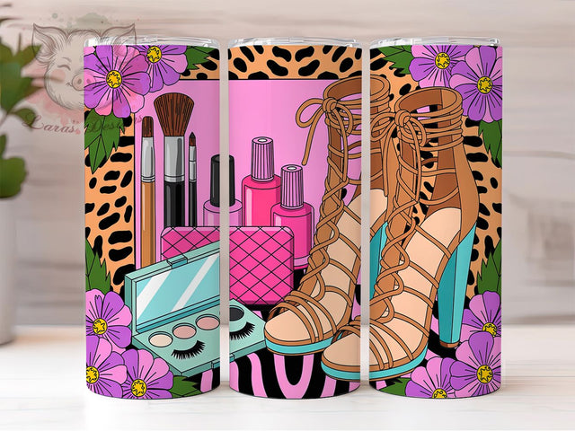 Afro Queen Leopard Boss Lady Tumbler, Leopard Heels Cup, Sassy Black Girl Tumbler, 20oz Boss Lady Gift, Fashionista Sublimation Wrap, Glamorous Leopard Cup, Black Girl Magic Sublimation Lara' s Designs 