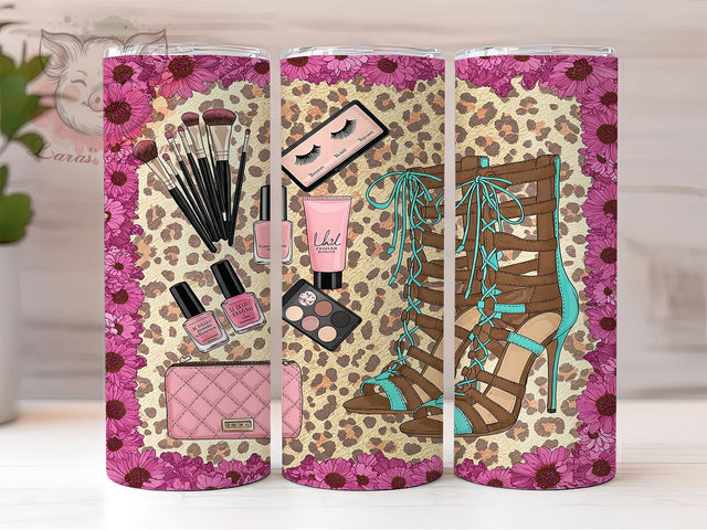 Afro Queen Leopard Boss Lady Tumbler, Leopard Heels Cup, Sassy Black Girl Tumbler, 20oz Boss Lady Gift, Fashionista Sublimation Wrap, Glamorous Leopard Cup, Black Girl Magic Sublimation Lara' s Designs 