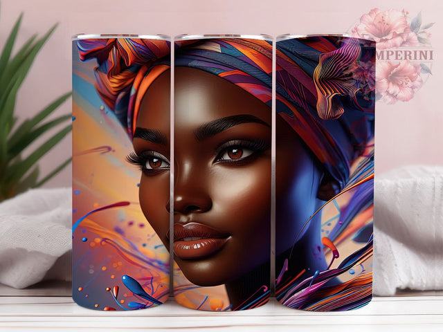 Afro Style Black Woman Tumbler, Black Woman, Cultural Pride, Empowerment Art, Stylish Theme, Tumbler Wrap, Sublimation Design Sublimation Li Zamperini 