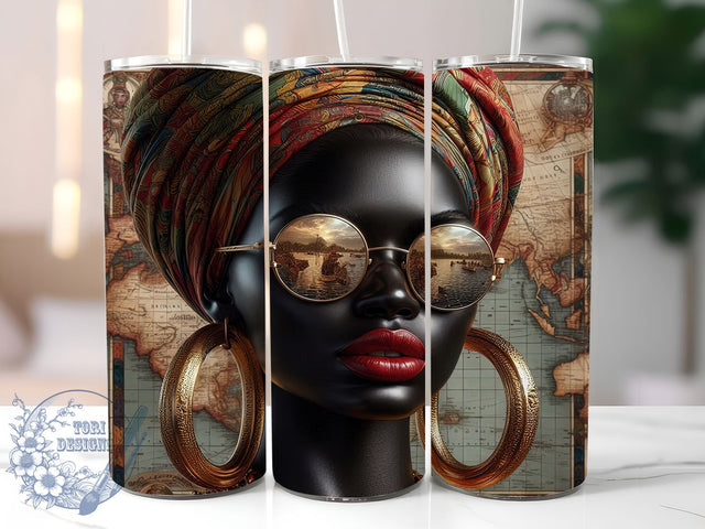 Afro Woman 1865 Vibes Juneteenth Tumbler, 1865 Vibes Wrap, Juneteenth Tumbler Design, Black History Tumbler, 20oz Sublimation Wrap, Freedom Celebration Tumbler, African American Pride Wrap Sublimation ToriDesigns 
