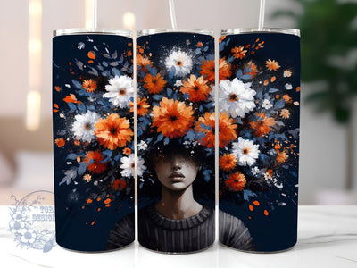 Afro Woman 20oz Skinny Tumbler, Afro Girl Tumbler Png, Straight & Tapered Tumbler Wrap, Instant Digital Download Sublimation ToriDesigns 
