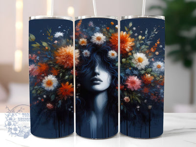 Afro Woman 20oz Skinny Tumbler, Afro Girl Tumbler Png, Straight & Tapered Tumbler Wrap, Instant Digital Download Sublimation ToriDesigns 