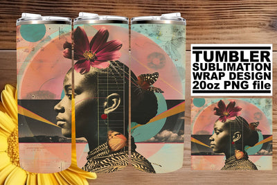 Afro Woman 20oz Tumbler Wrap Artistic Abstract Sublimation Sublimation afrosvg 