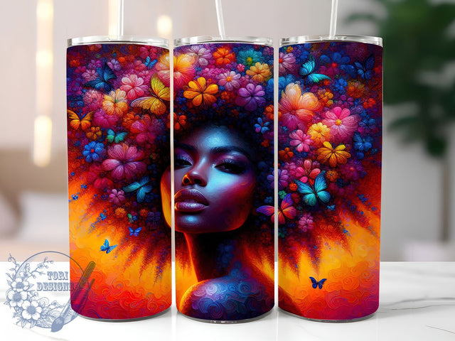 Afro Woman Black Girl Magic Melanin Power Tumbler Wrap, Black Girl Magic Wrap, Afro Queen Design, Melanin Power PNG, 20oz Empowerment Wrap, Afro Girl Tumbler, Black Girl Pride Sublimation Sublimation ToriDesigns 