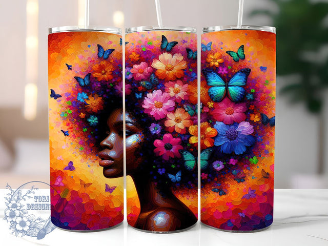 Afro Woman Black Girl Magic Melanin Power Tumbler Wrap, Black Girl Magic Wrap, Afro Queen Design, Melanin Power PNG, 20oz Empowerment Wrap, Afro Girl Tumbler, Black Girl Pride Sublimation Sublimation ToriDesigns 