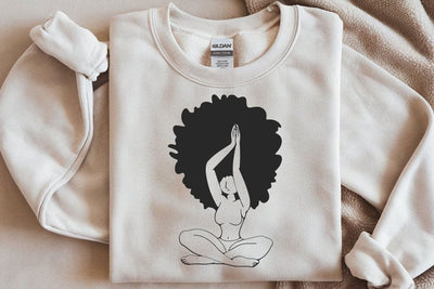 Afro Woman Praying SVG: Black Girl Silhouette SVG DesignDestine 
