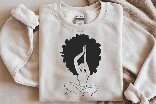 Afro Woman Praying SVG: Black Girl Silhouette SVG DesignDestine 