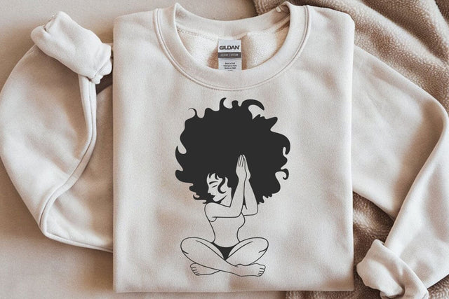 Afro Woman Praying SVG: Black Girl Silhouette SVG DesignDestine 