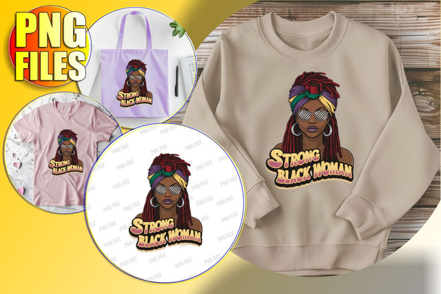 Afro Woman Quote Portrait PNG Art Sublimation afrosvg 