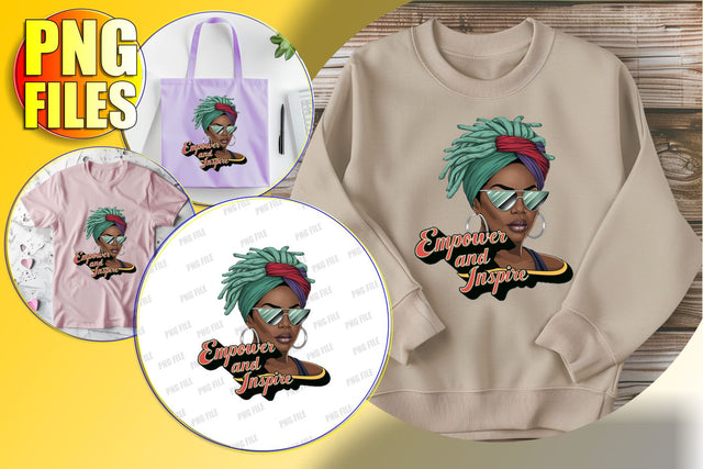 Afro Woman Quote Sublimation PNG Design Sublimation afrosvg 
