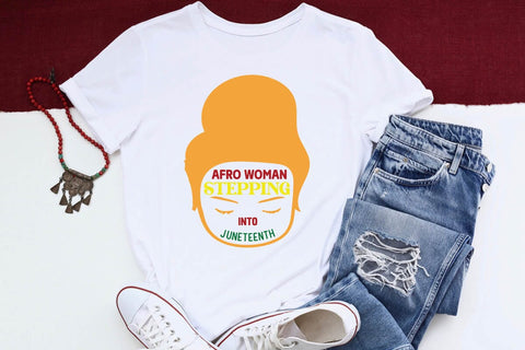 Afro Woman Stepping Into Juneteenth SVG Angelina750 