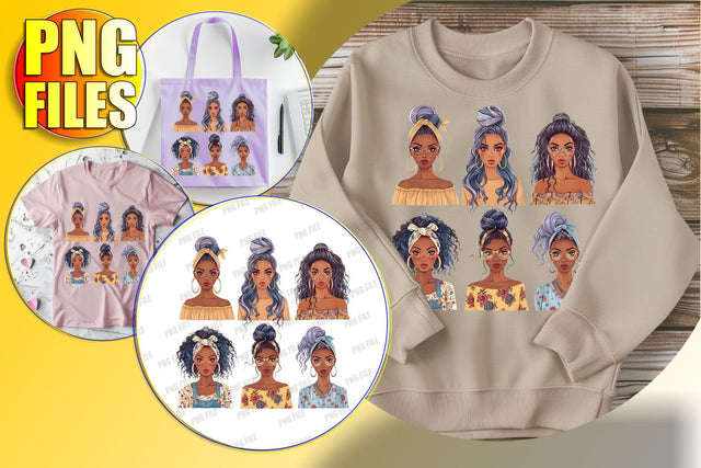 Afro Woman Sublimation Art PNG Sublimation afrosvg 