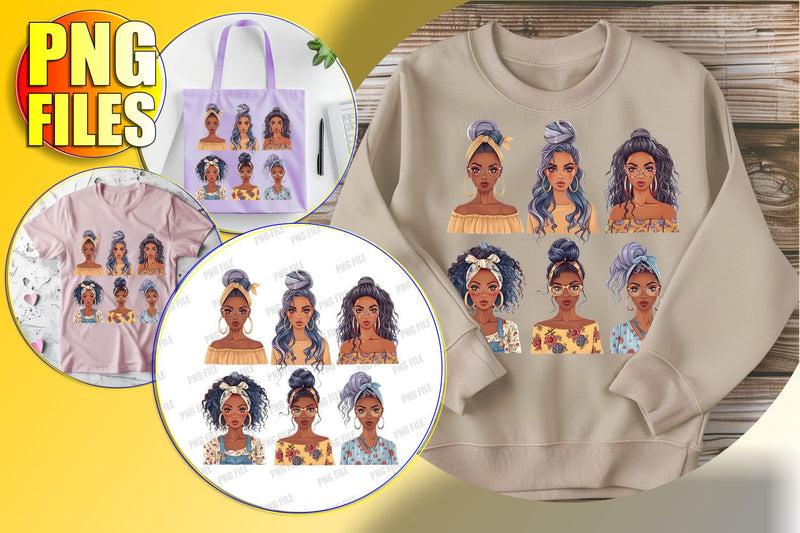 Afro Woman Sublimation Art PNG Sublimation afrosvg 