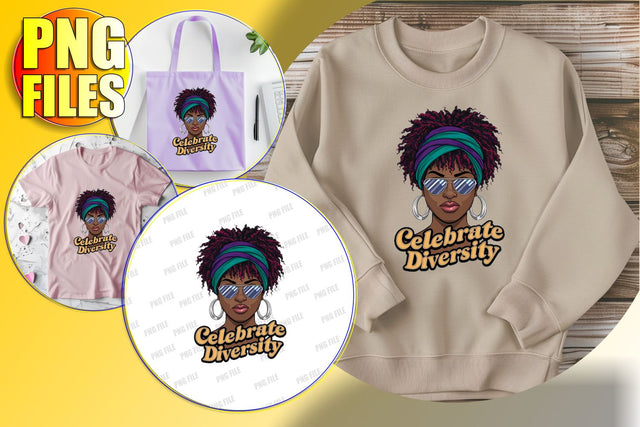 Afro Woman Sublimation PNG with Quote Sublimation afrosvg 