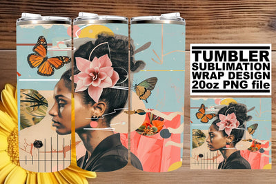 Afro Woman Tumbler Wrap 20oz Artistic Abstract Sublimation Sublimation afrosvg 