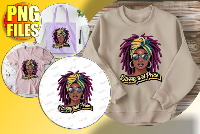 Afro Woman with Quote PNG Clipart Sublimation afrosvg 