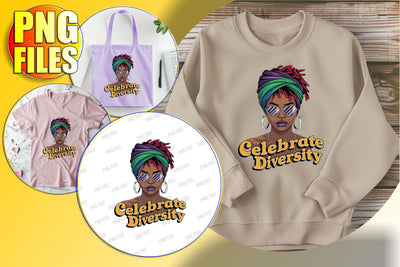 Afro Woman with Quote PNG Design Sublimation afrosvg 