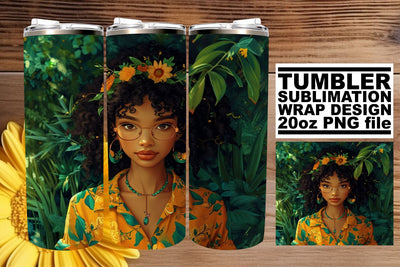 Afro Woman's Strength in Tumbler Designs Sublimation afrosvg 