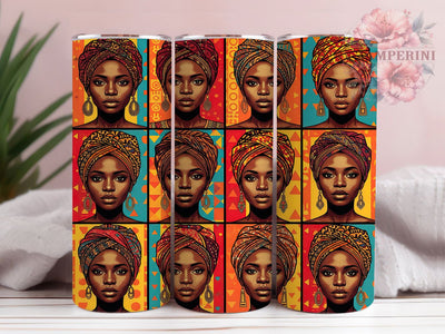 Afrocentric African Women Tumbler, Printable Design, Afrocentric Art, Tumbler Wrap, Sublimation Design, 20oz Tumbler, Cultural Artwork Sublimation Li Zamperini 
