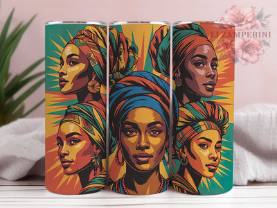 Afrocentric African Women Tumbler, Printable Design, Afrocentric Art, Tumbler Wrap, Sublimation Design, 20oz Tumbler, Cultural Artwork Sublimation Li Zamperini 