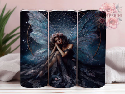 Afrocentric Black Fairy Tumbler, Melanin Fairy Theme, Dreamcatcher Design, Afrocentric Fantasy Style, Mystical Enchanted Artwork, Cultural Pride Aesthetic, Tumbler Wrap, Sublimation Design, 20oz Tumble Sublimation Li Zamperini 