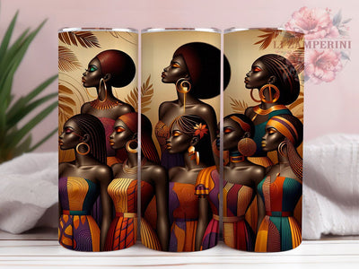 Afrocentric Black Girl Empowerment Tumbler Wrap, African American, Afrocentric Theme, Melanin Pride, Empowerment Style, Bold Wrap, Sublimation Design Sublimation Li Zamperini 