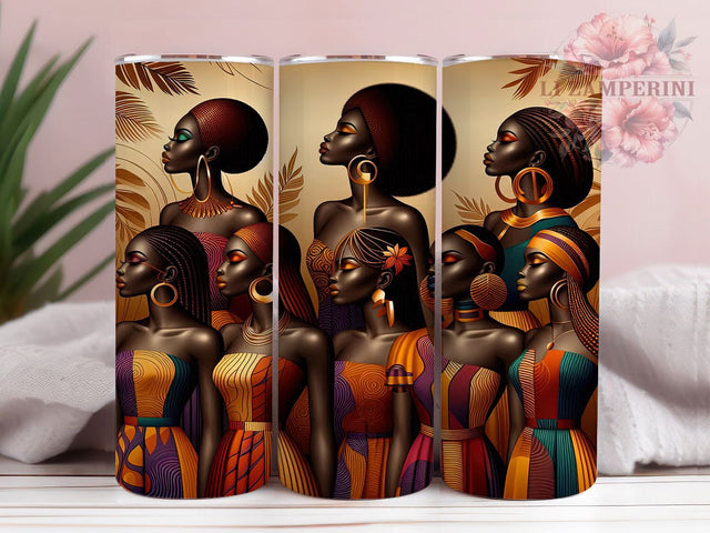 Afrocentric Black Girl Empowerment Tumbler Wrap, African American, Afrocentric Theme, Melanin Pride, Empowerment Style, Bold Wrap, Sublimation Design Sublimation Li Zamperini 