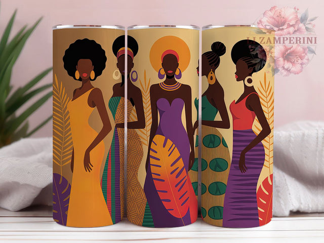 Afrocentric Black Girl Empowerment Tumbler Wrap, African American, Afrocentric Theme, Melanin Pride, Empowerment Style, Bold Wrap, Sublimation Design Sublimation Li Zamperini 