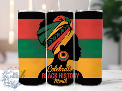 Afrocentric Black History Tumbler, Afrocentric Heritage Wrap, Cultural Pride Cup, 20oz Sublimation Wrap, Stylish Afrocentric Design Tumbler, Artistic Black History Cup, Empowerment Heritage Theme Wrap Sublimation ToriDesigns 