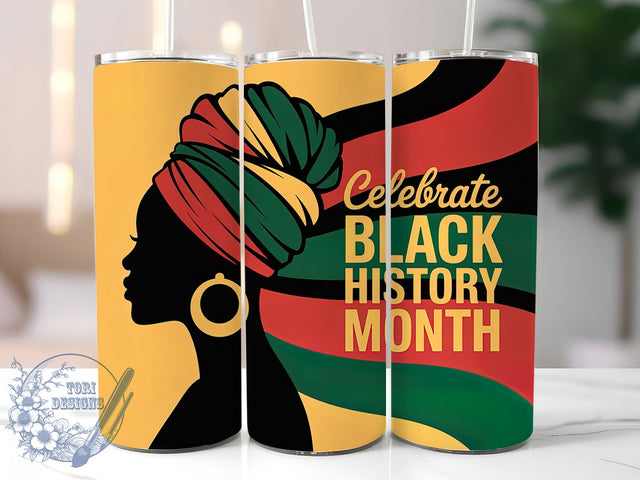 Afrocentric Black History Tumbler, Afrocentric Heritage Wrap, Cultural Pride Cup, 20oz Sublimation Wrap, Stylish Afrocentric Design Tumbler, Artistic Black History Cup, Empowerment Heritage Theme Wrap Sublimation ToriDesigns 