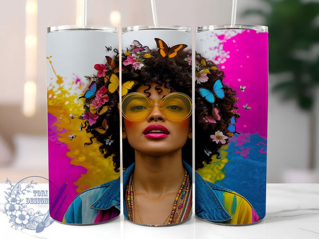 Afrocentric Black Queen Locs Tumbler, Melanin Queen Wrap, Afrocentric Mug Design, Sublimation Wrap, Empowering Drinkware, Gift Idea For Black Queens, Locs Hair Art Cup Sublimation ToriDesigns 