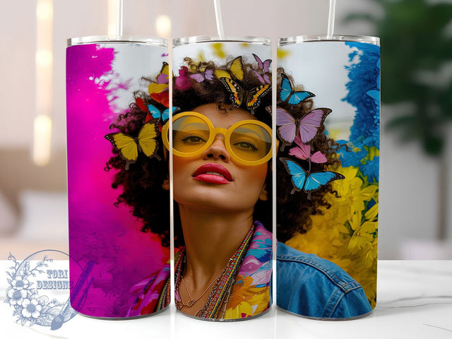 Afrocentric Black Queen Locs Tumbler, Melanin Queen Wrap, Afrocentric Mug Design, Sublimation Wrap, Empowering Drinkware, Gift Idea For Black Queens, Locs Hair Art Cup Sublimation ToriDesigns 