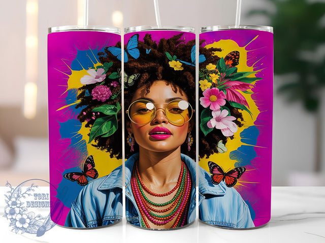 Afrocentric Black Queen Locs Tumbler, Melanin Queen Wrap, Afrocentric Mug Design, Sublimation Wrap, Empowering Drinkware, Gift Idea For Black Queens, Locs Hair Art Cup Sublimation ToriDesigns 