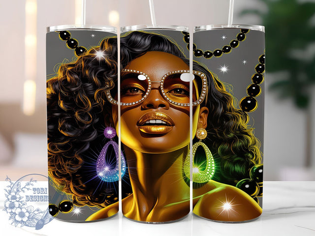 Afrocentric Black Queen New Year Tumbler, Afro Melanin Wrap, Melanin Queen Mug Design, Sublimation Wrap, Empowering Drinkware, New Year Gift Idea, Afrocentric Celebration Cup Sublimation ToriDesigns 