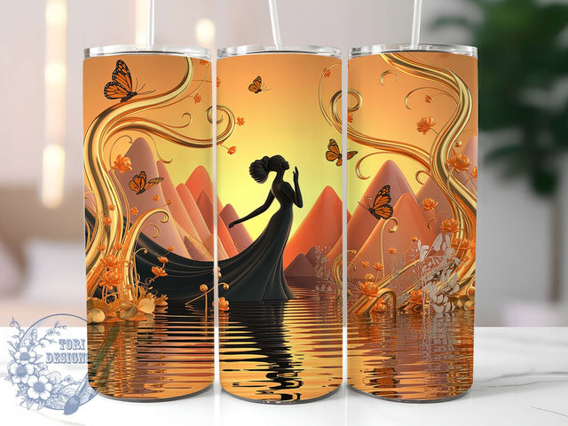 Afrocentric Black Woman Tumbler, African American Art Design, Melanin Beauty Pattern, 20Oz Sublimation Wrap, Afrocentric Woman Art, Empowered Black Woman Texture, Tumbler Sublimation Sublimation ToriDesigns 