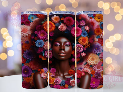 Afrocentric Black Woman Tumbler, Black Girl, African American, Afrocentric Art, Tumbler Wrap, Sublimation Design, 20oz Tumbler, Cultural Artwork Sublimation SvggirlplusArt 