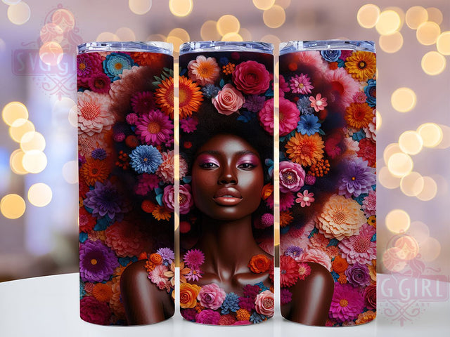 Afrocentric Black Woman Tumbler, Black Girl, African American, Afrocentric Art, Tumbler Wrap, Sublimation Design, 20oz Tumbler, Cultural Artwork Sublimation SvggirlplusArt 