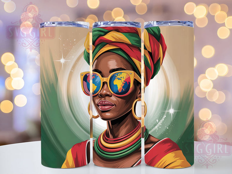 Afrocentric Earth Sunglasses Tumbler, Earth Theme, Sunglasses Art, Cultural Design, Tumbler Wrap, Sublimation Design, 20oz Tumbler Sublimation SvggirlplusArt 