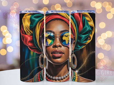 Afrocentric Earth Sunglasses Tumbler, Earth Theme, Sunglasses Art, Cultural Design, Tumbler Wrap, Sublimation Design, 20oz Tumbler Sublimation SvggirlplusArt 