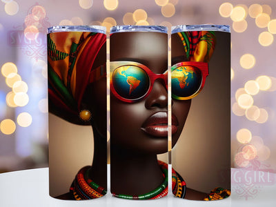 Afrocentric Earth Sunglasses Tumbler, Earth Theme, Sunglasses Art, Cultural Design, Tumbler Wrap, Sublimation Design, 20oz Tumbler Sublimation SvggirlplusArt 